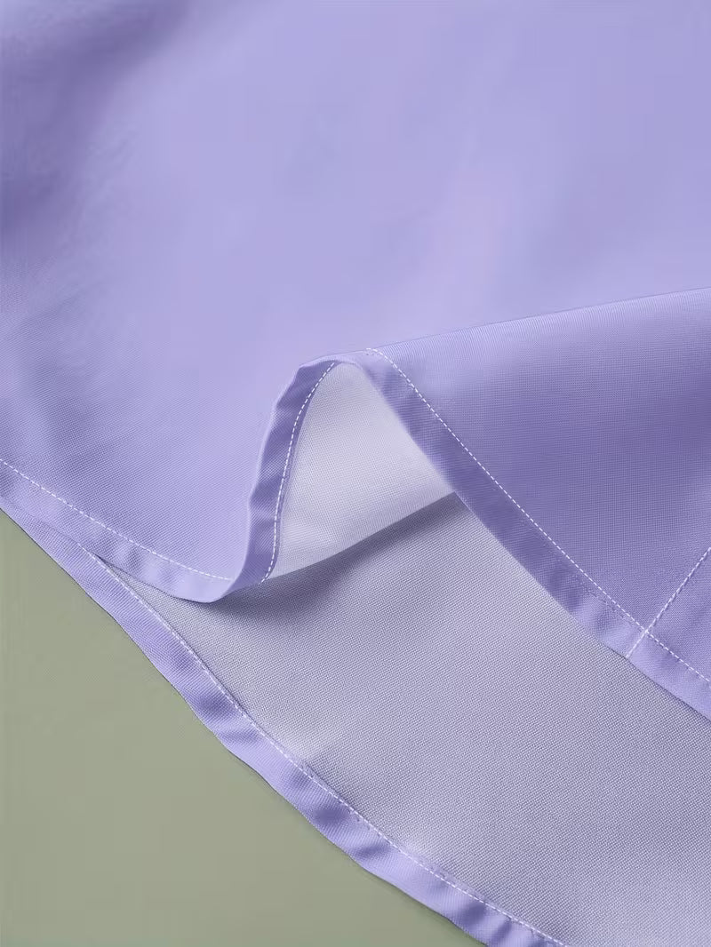 Men’s Long Sleeve Shirt with Grandad Collar and Chest Pocket