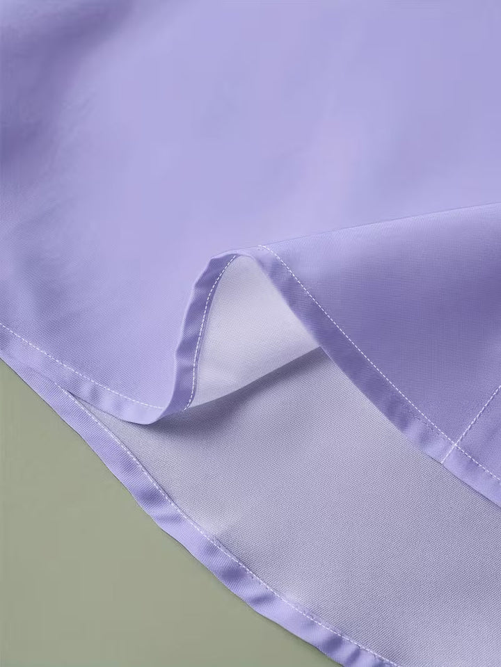 Men’s Long Sleeve Shirt with Grandad Collar and Chest Pocket