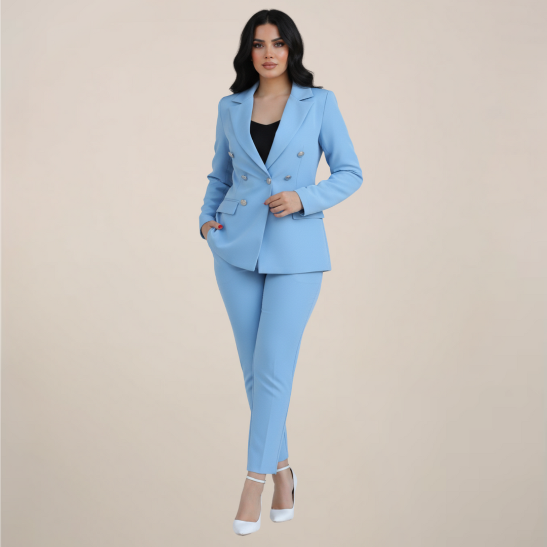 Women’s Suit Set with Tailored Blazer and Slim Trousers
