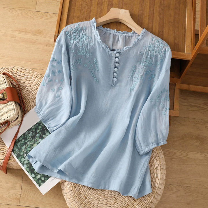 Women's Embroidered 3/4 Sleeve Blouse