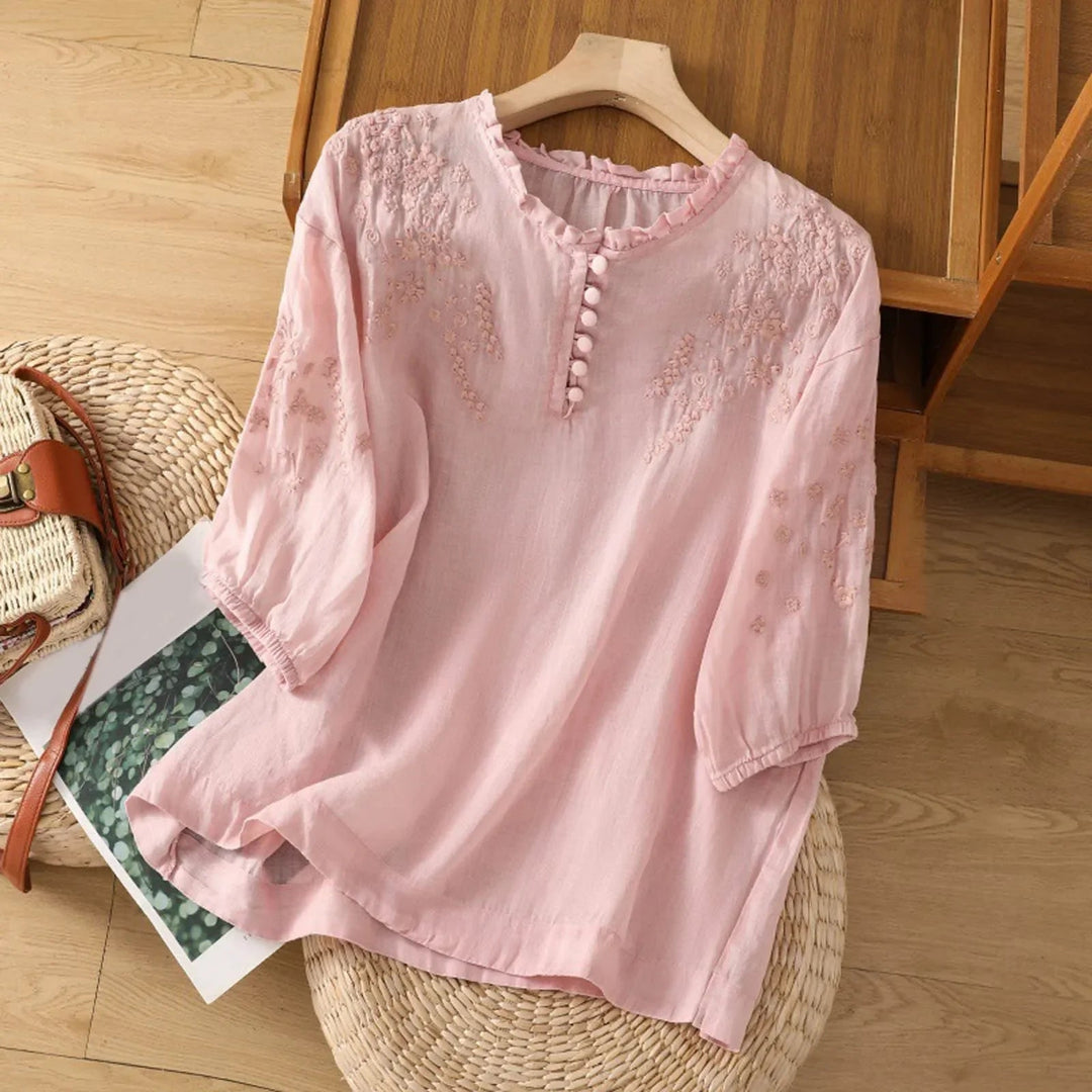 Women's Embroidered 3/4 Sleeve Blouse