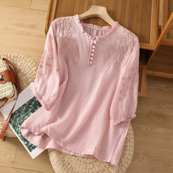 Women's Embroidered 3/4 Sleeve Blouse