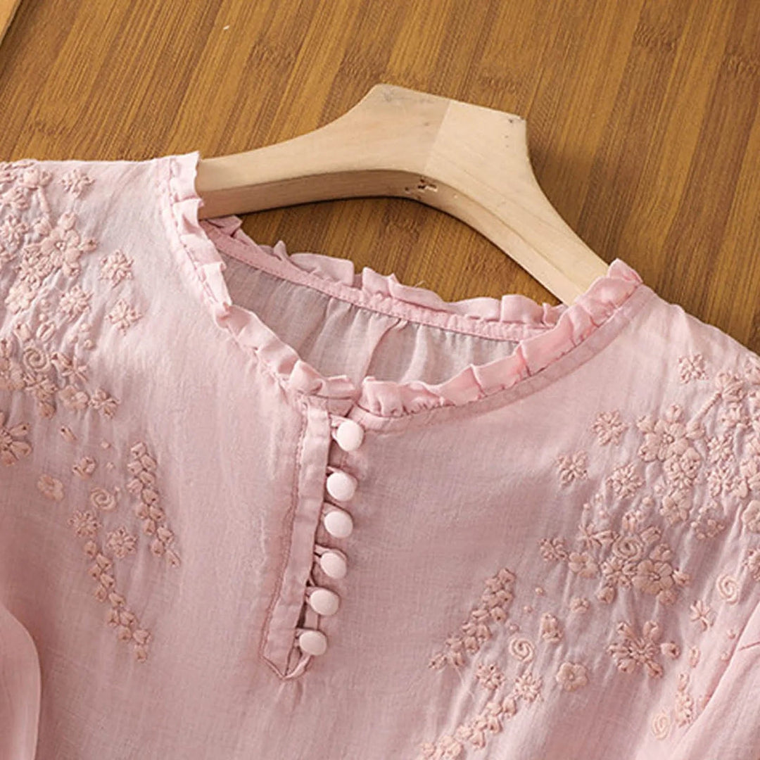 Women's Embroidered 3/4 Sleeve Blouse