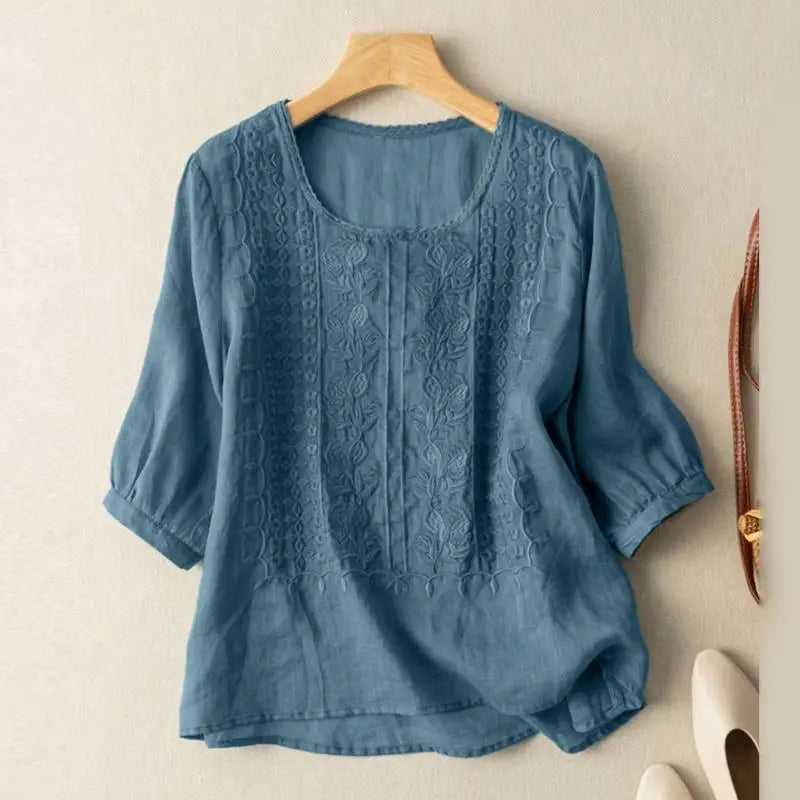 Women's Embroidered 3/4 Sleeve Blouse