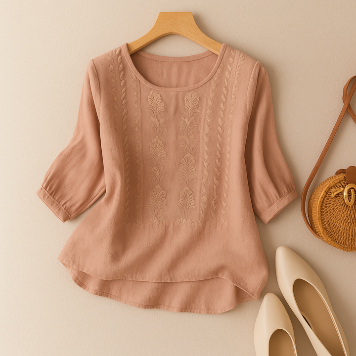 Women's Embroidered 3/4 Sleeve Blouse