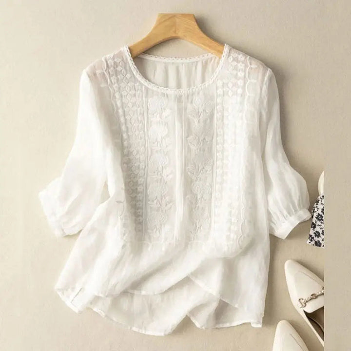 Women's Embroidered 3/4 Sleeve Blouse