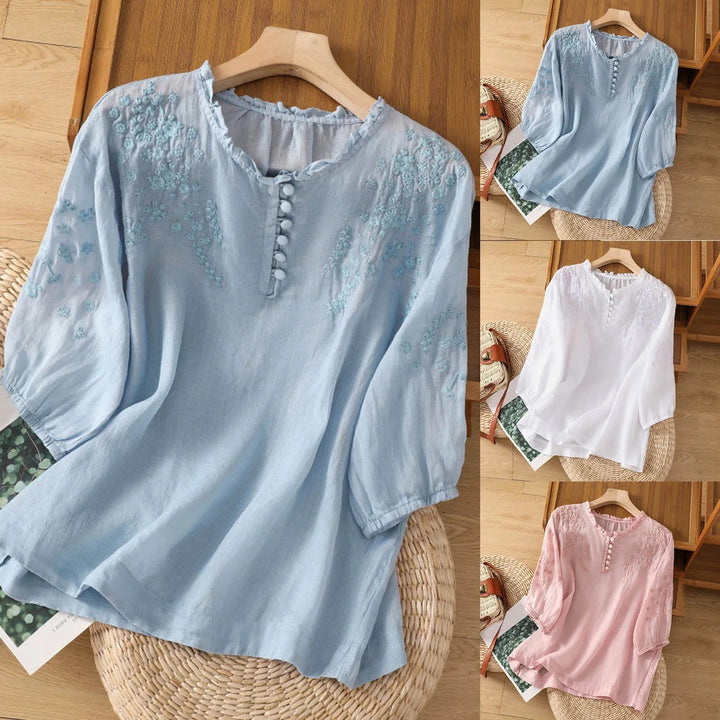 Women's Embroidered 3/4 Sleeve Blouse