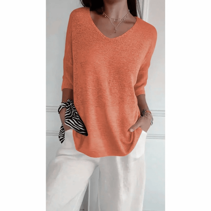 Women's V-Neck 3/4 Sleeve Top