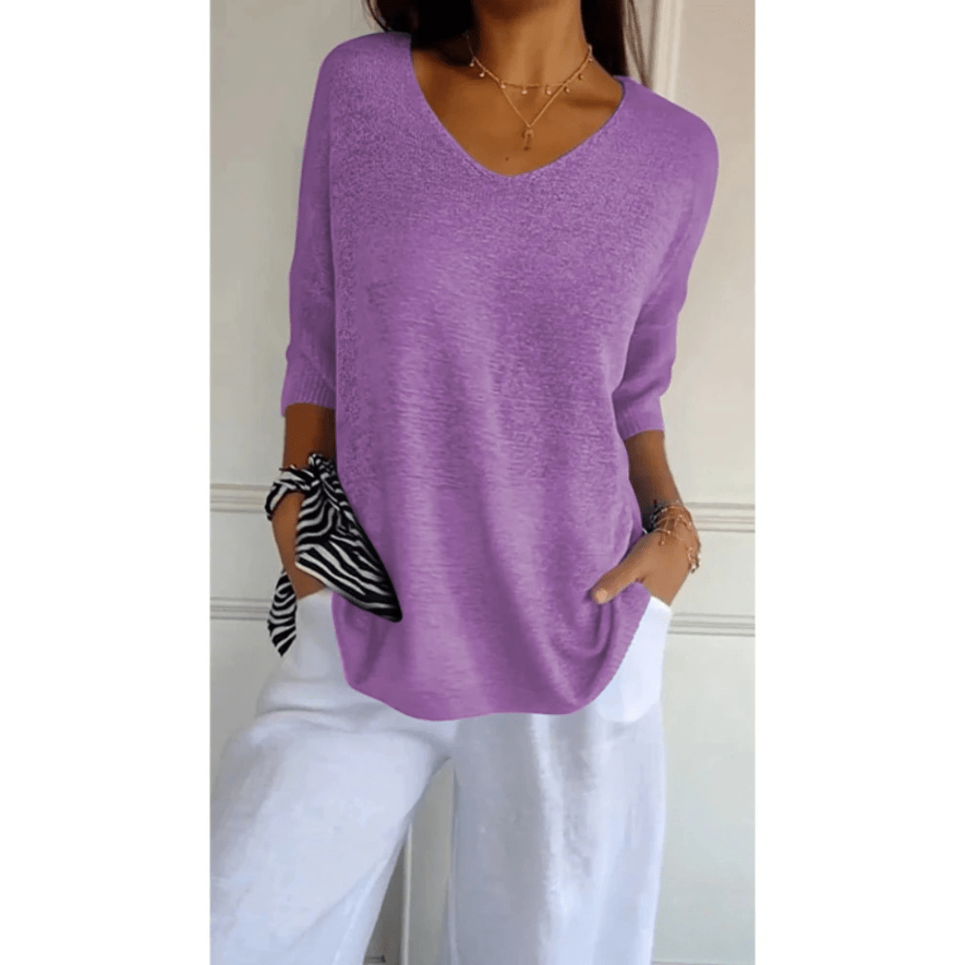 Women's V-Neck 3/4 Sleeve Top