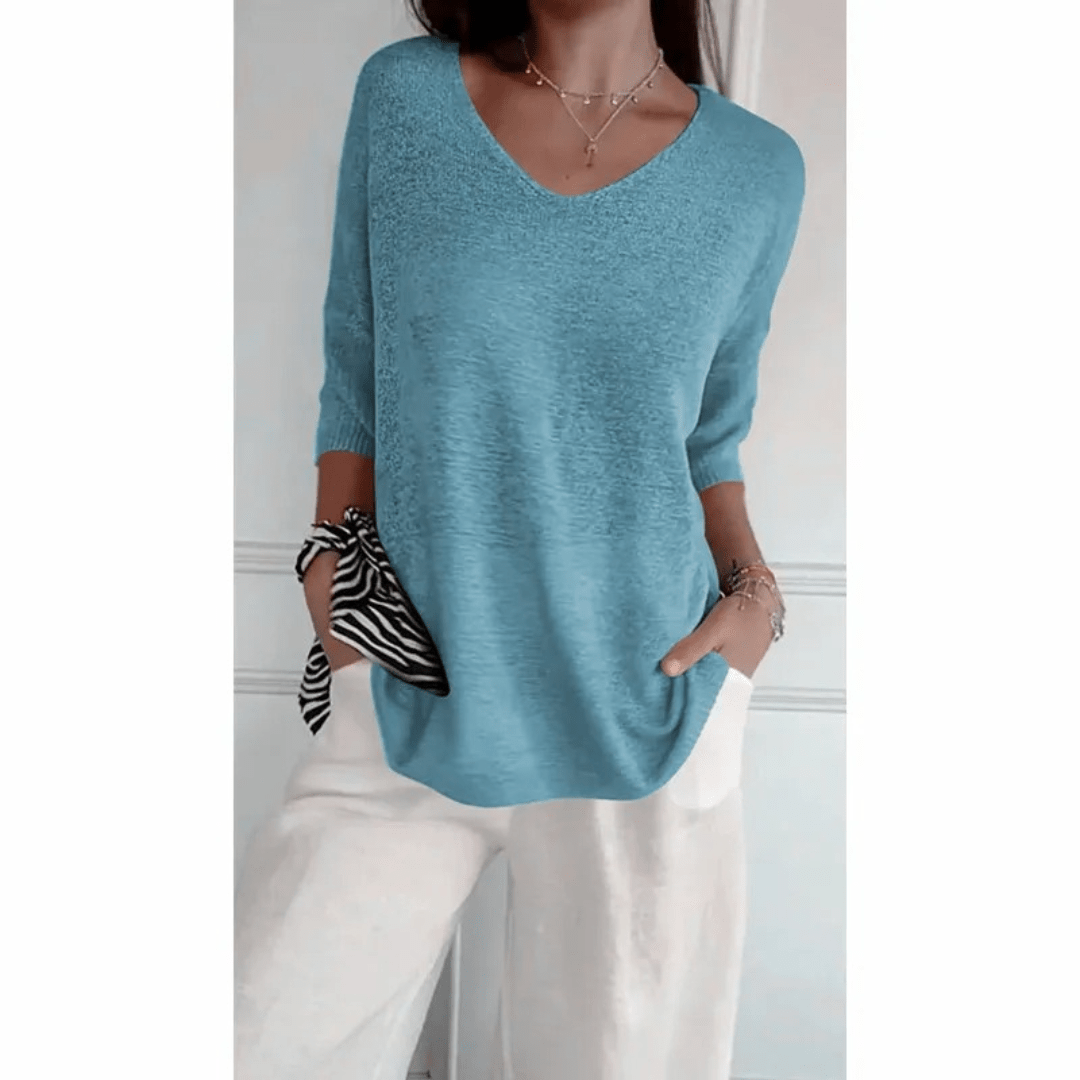 Women's V-Neck 3/4 Sleeve Top