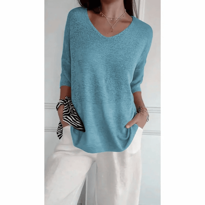 Women's V-Neck 3/4 Sleeve Top
