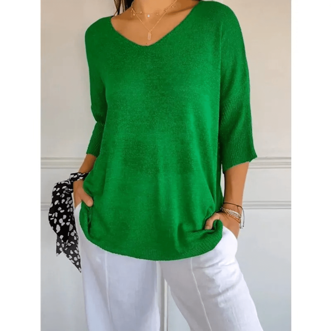Women's V-Neck 3/4 Sleeve Top