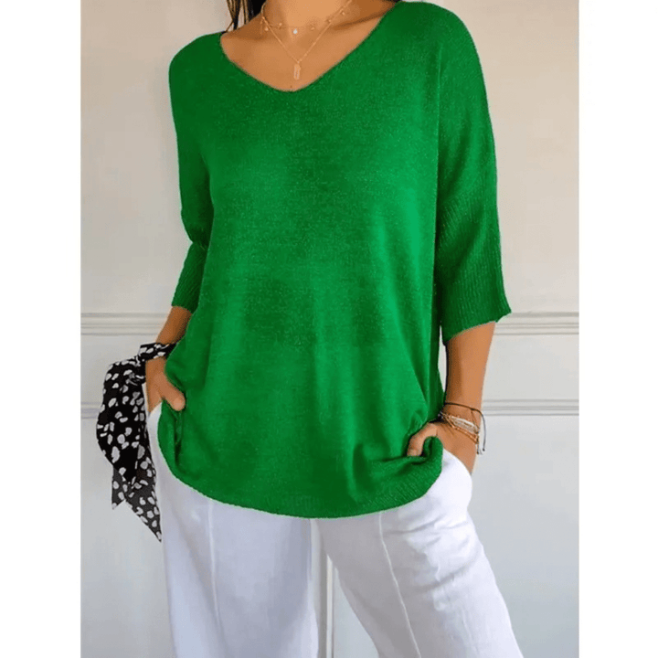 Women's V-Neck 3/4 Sleeve Top