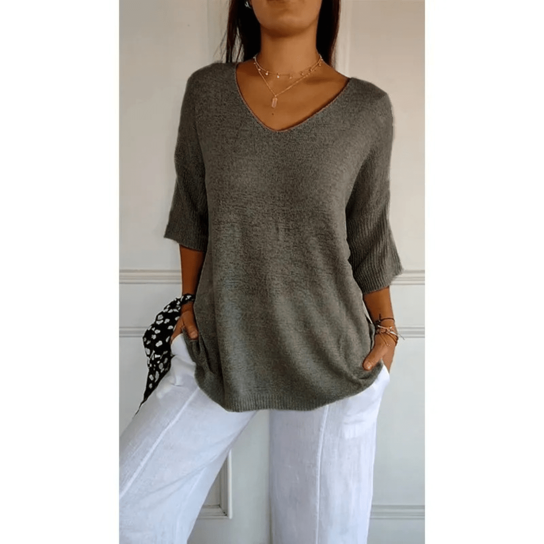 Women's V-Neck 3/4 Sleeve Top