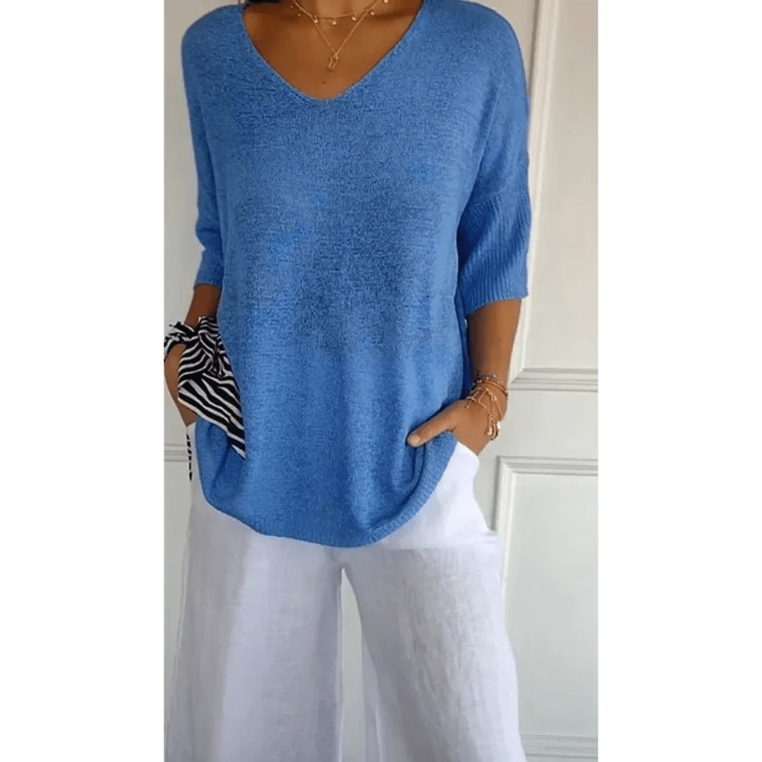 Women's V-Neck 3/4 Sleeve Top