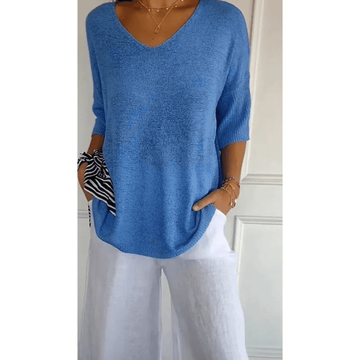 Women's V-Neck 3/4 Sleeve Top