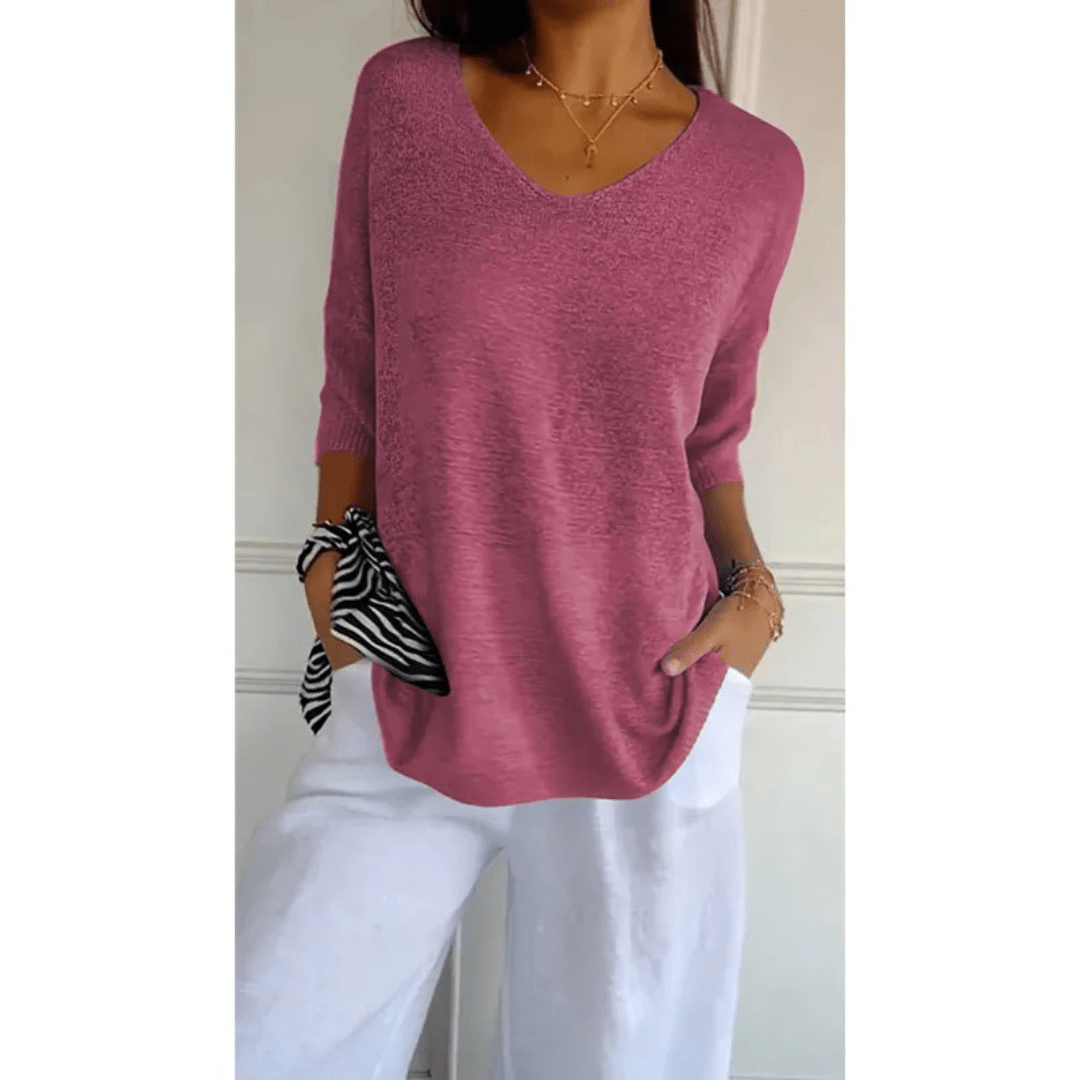 Women's V-Neck 3/4 Sleeve Top