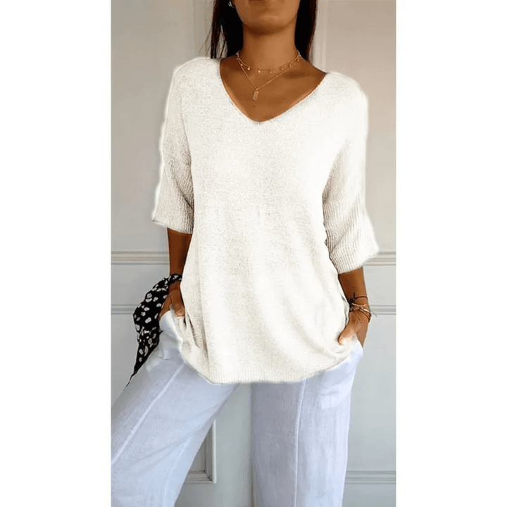 Women's V-Neck 3/4 Sleeve Top