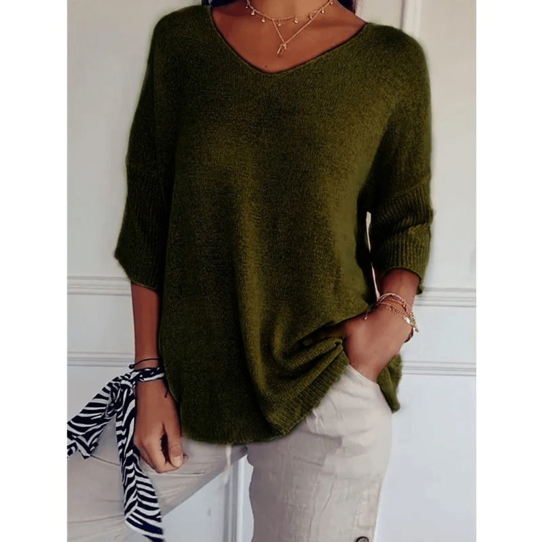 Women's V-Neck 3/4 Sleeve Top