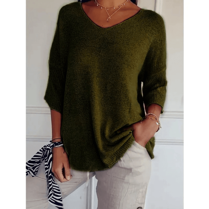 Women's V-Neck 3/4 Sleeve Top