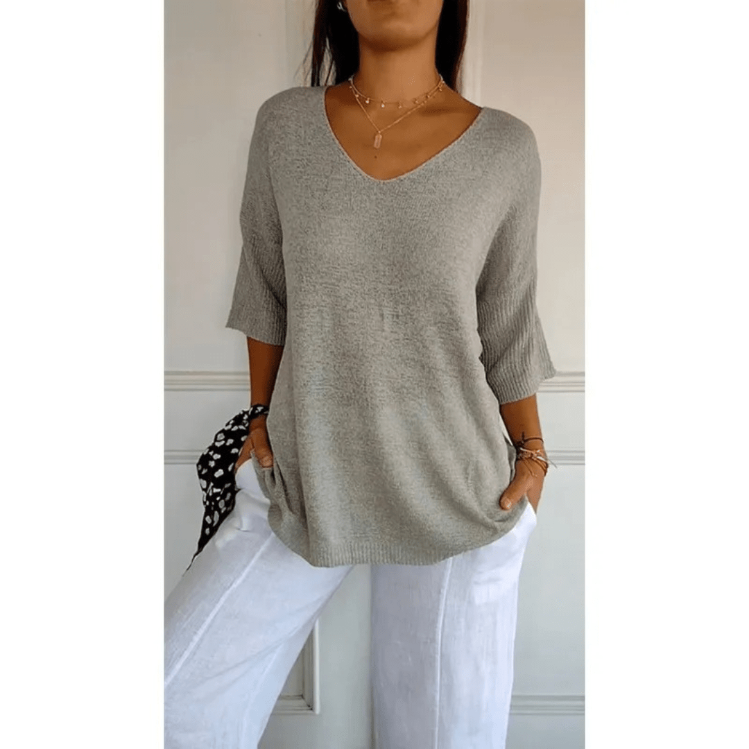Women's V-Neck 3/4 Sleeve Top