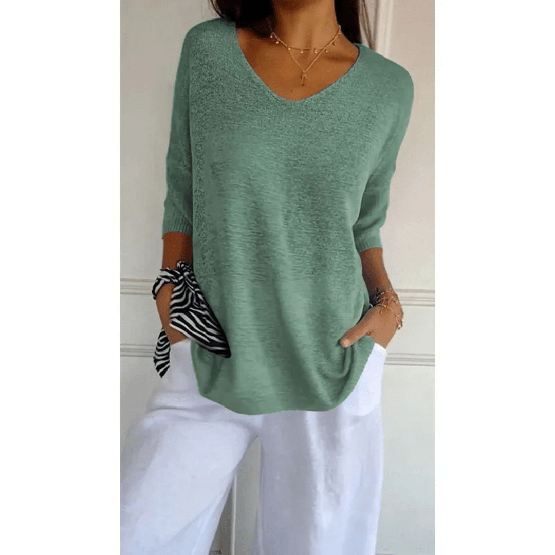 Women's V-Neck 3/4 Sleeve Top
