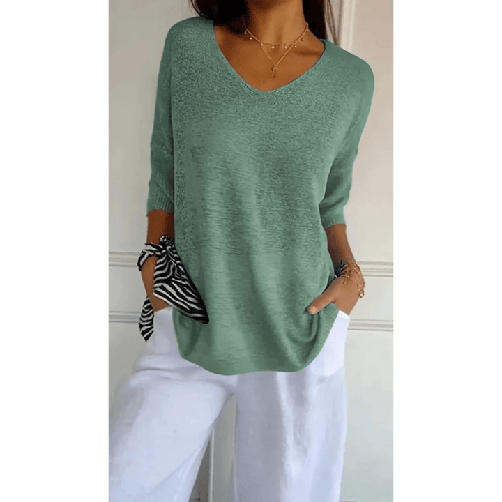 Women's V-Neck 3/4 Sleeve Top