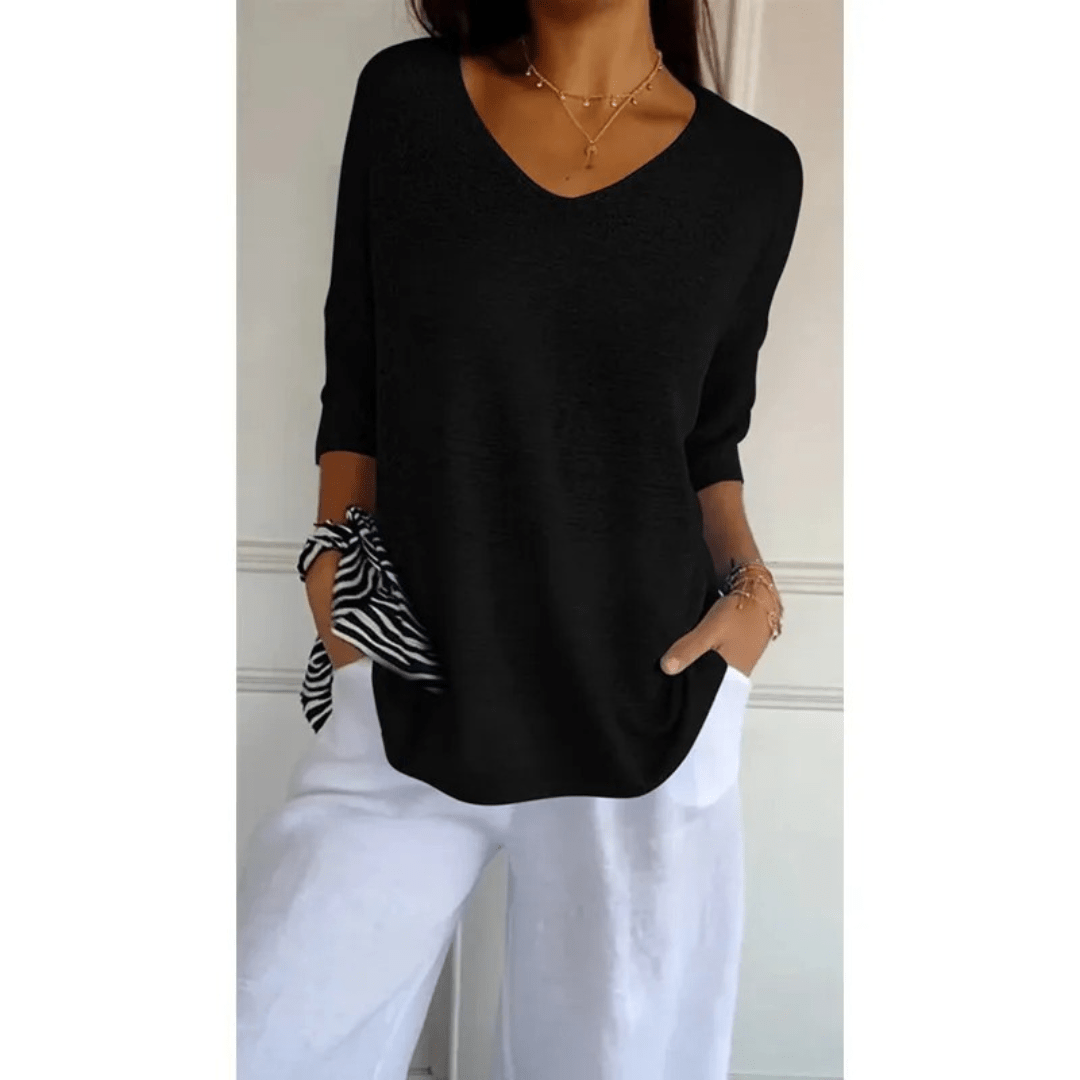 Women's V-Neck 3/4 Sleeve Top