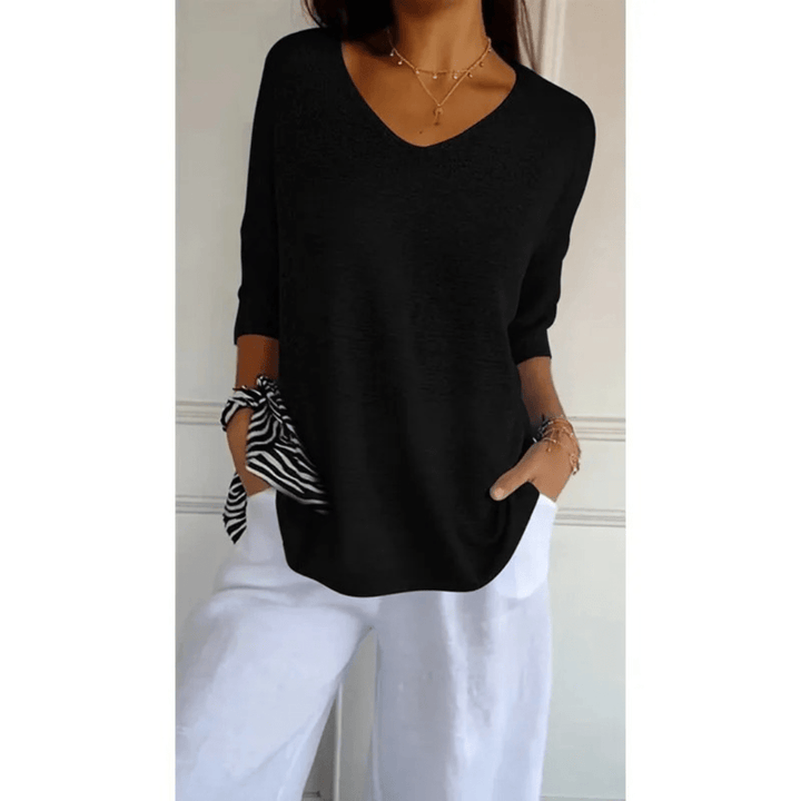 Women's V-Neck 3/4 Sleeve Top