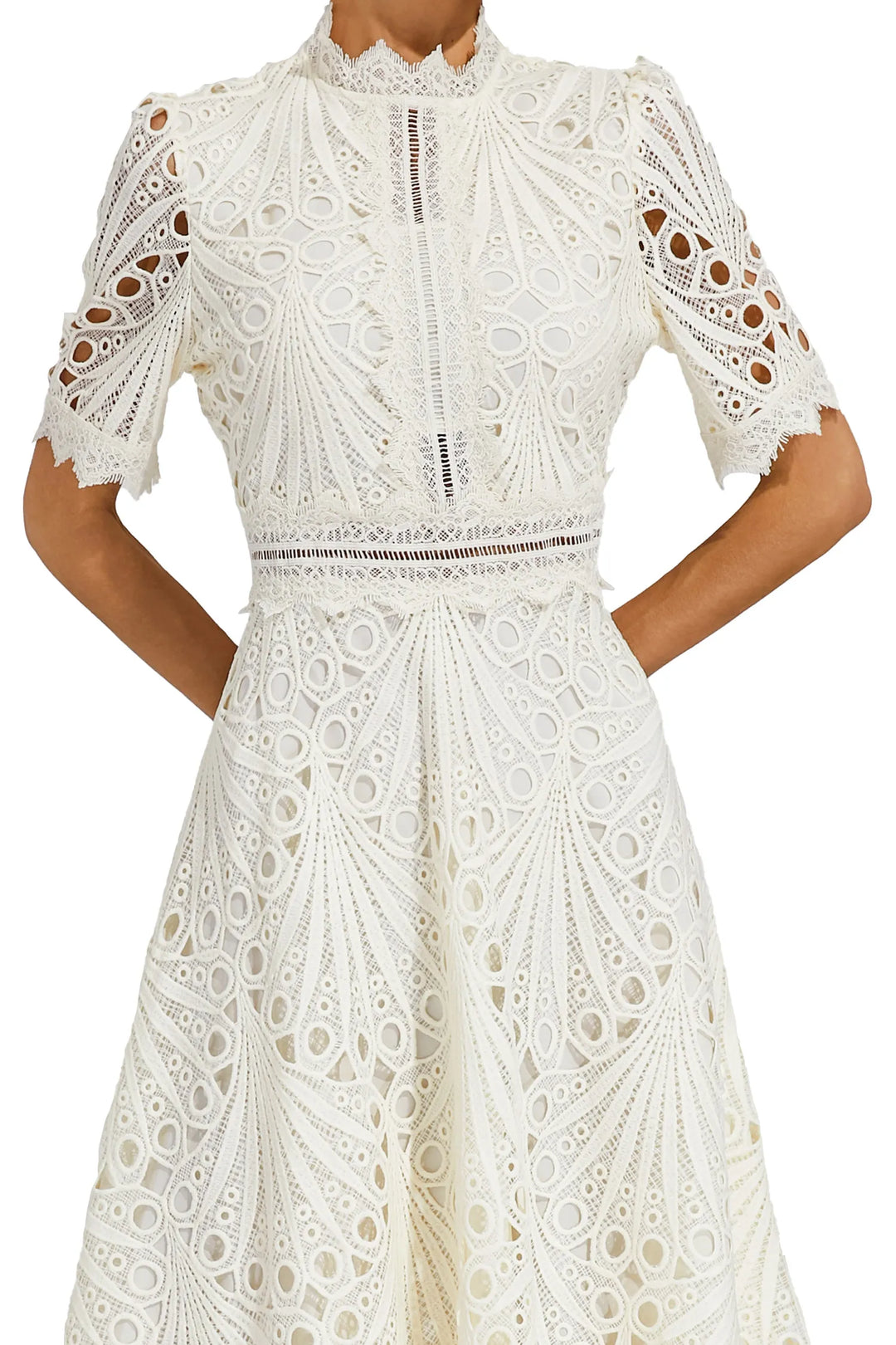 Lace Midi Dress for Women - A-Line - Fit and Flare