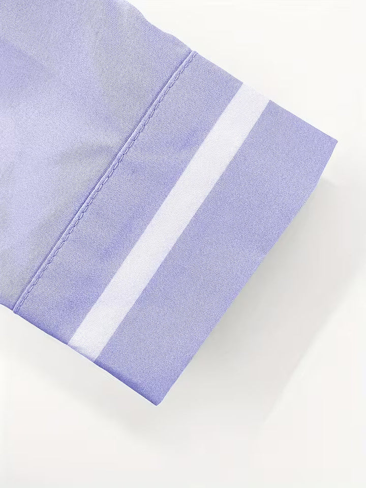 Men’s Long Sleeve Shirt with Grandad Collar and Chest Pocket