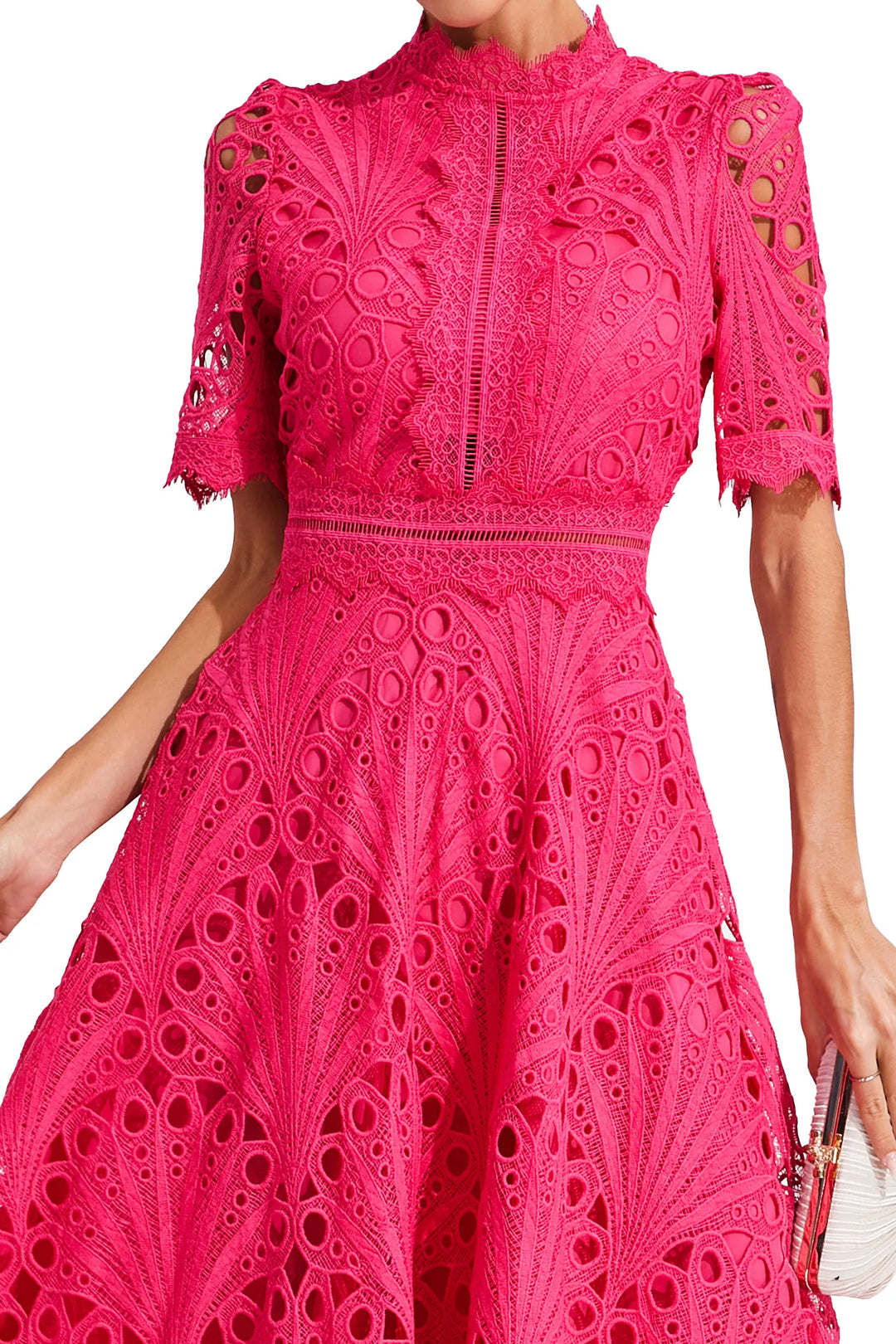 Lace Midi Dress for Women - A-Line - Fit and Flare