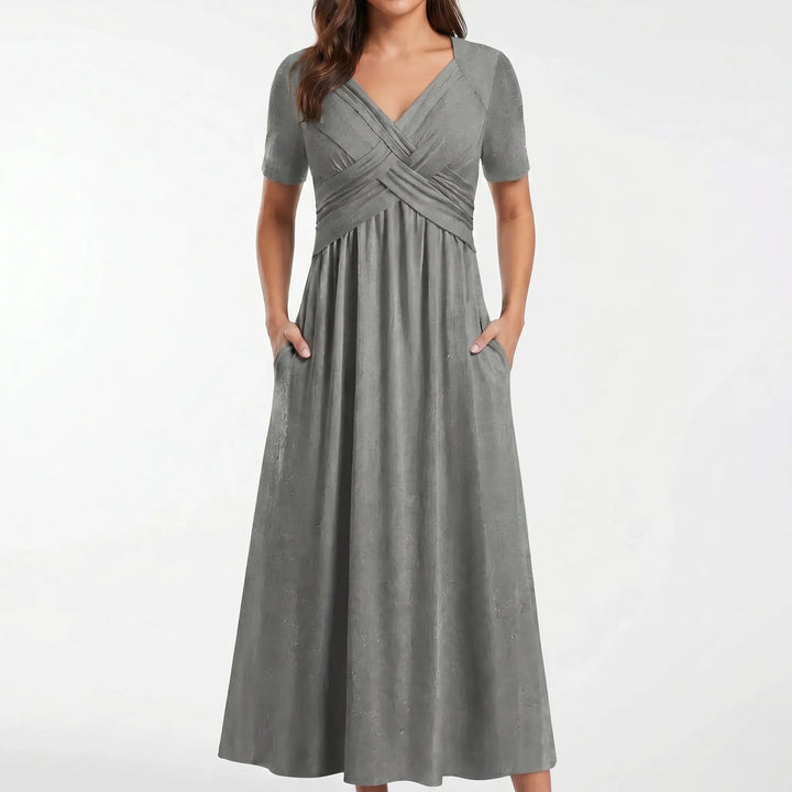 AuraDress - Short Sleeve Midi Dress