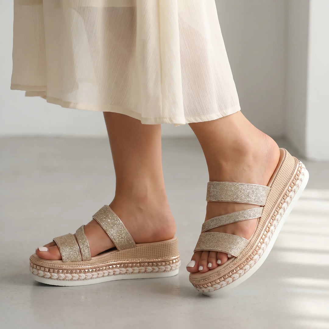 Aurelva - Glitter Strap Platform Sandal