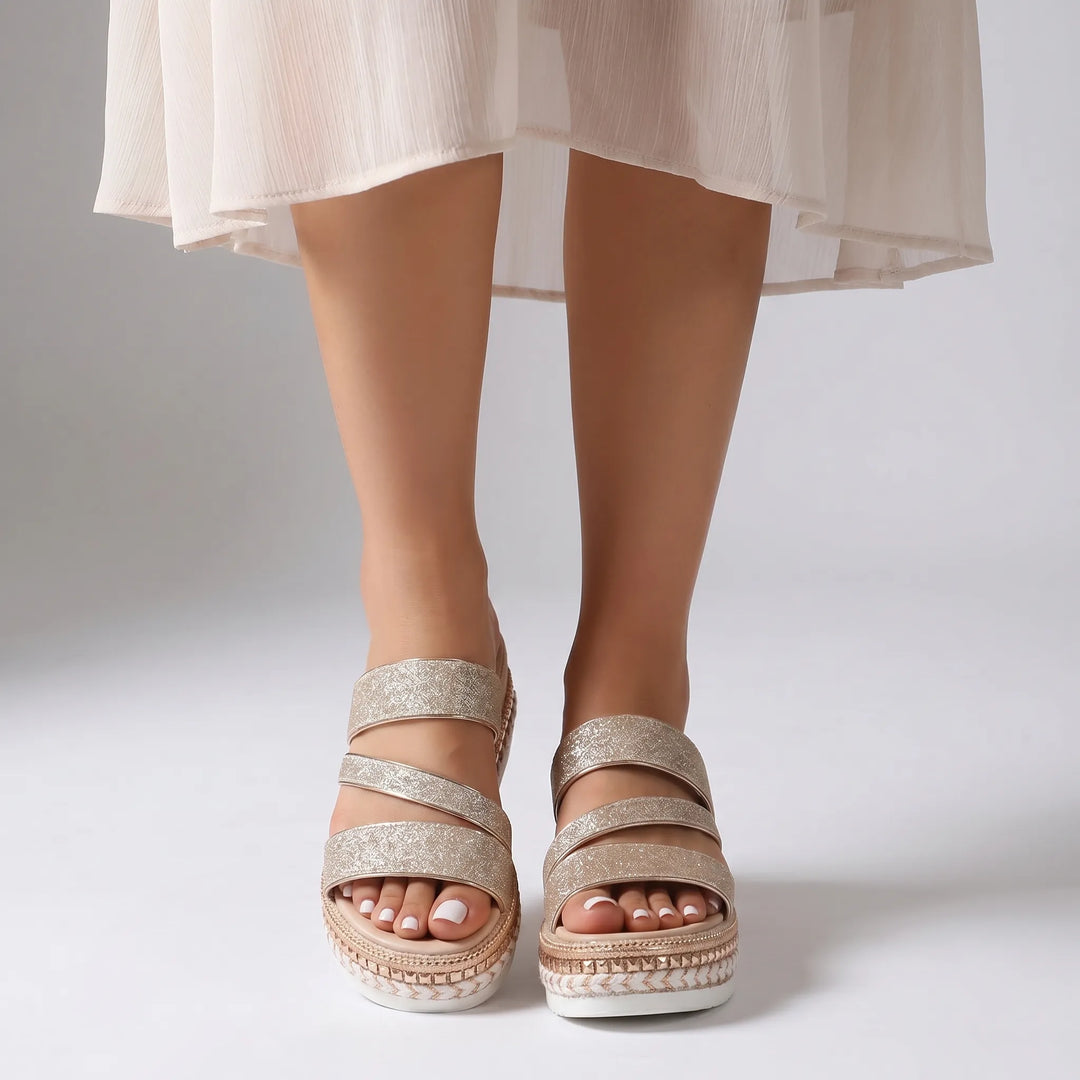 Aurelva - Glitter Strap Platform Sandal