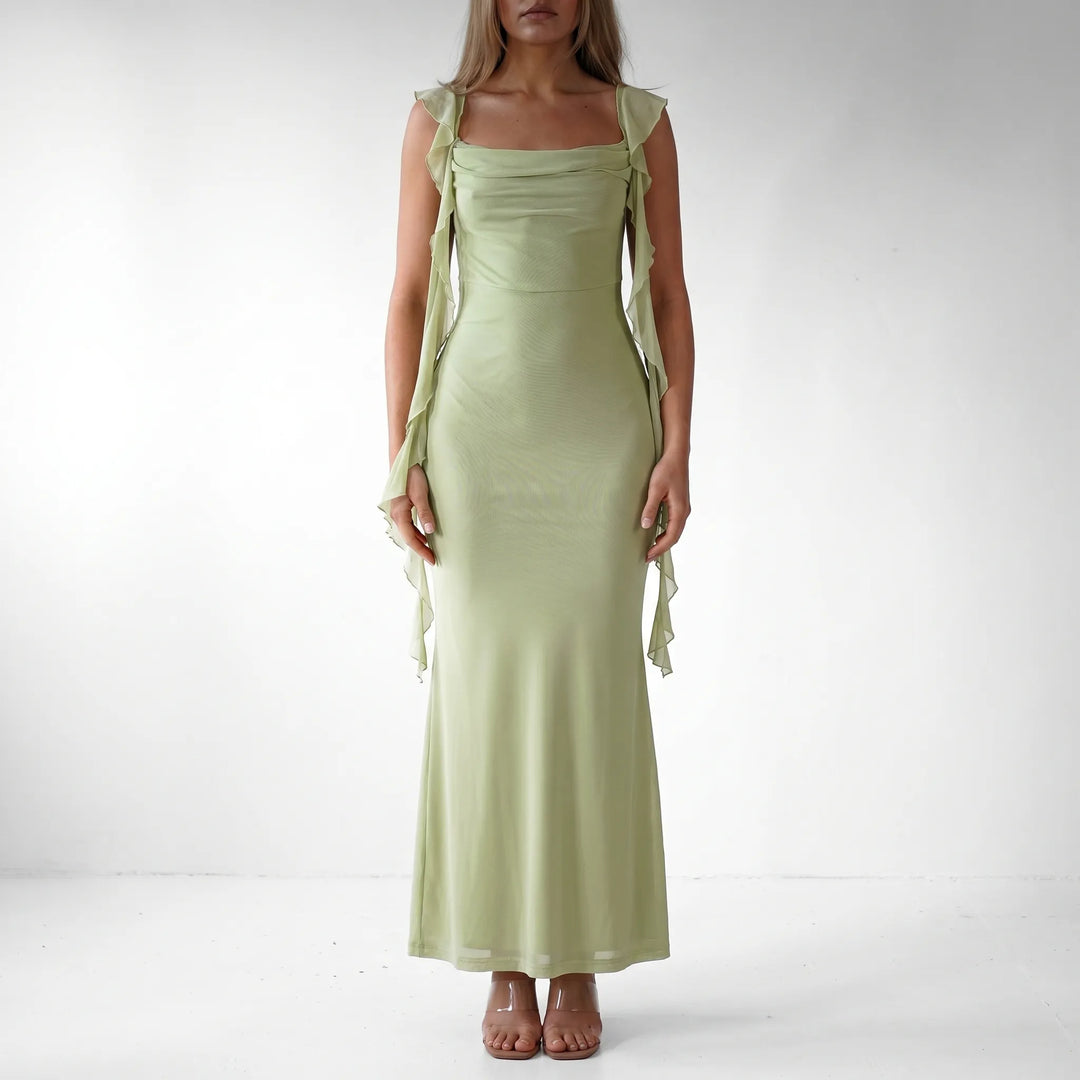 Aveline - Cascading Ruffle Maxi Dress