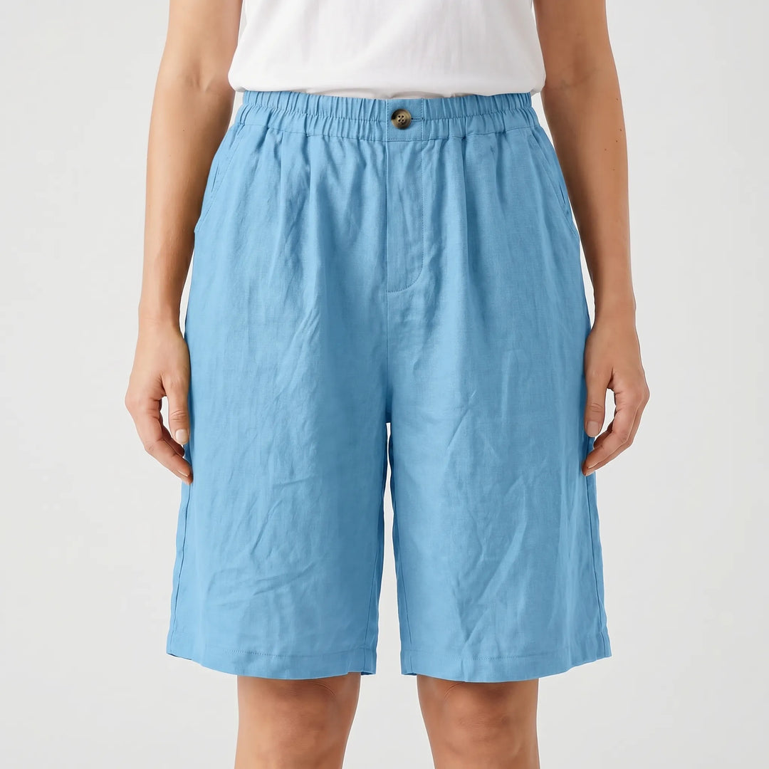 Breezon - Relaxed Mid-Thigh Elastic Waist Shorts