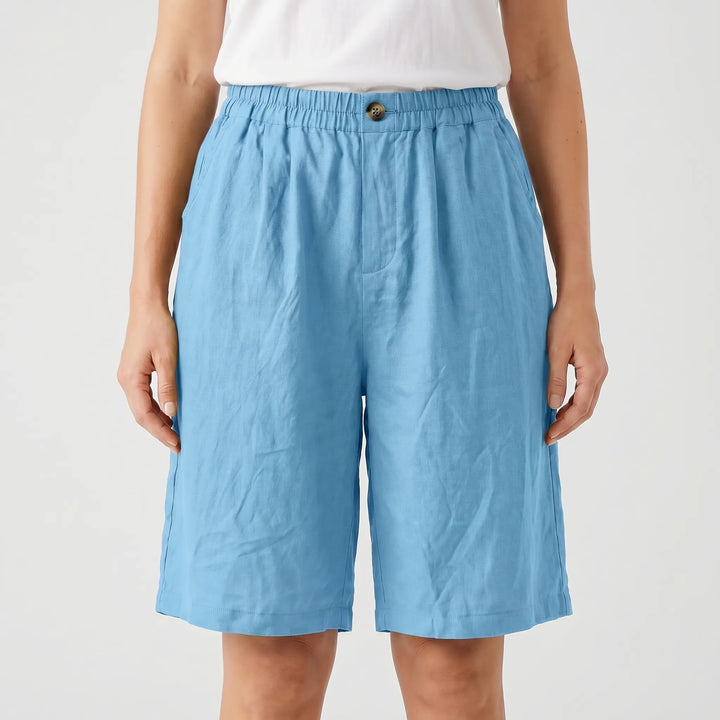 Breezon - Relaxed Mid-Thigh Elastic Waist Shorts