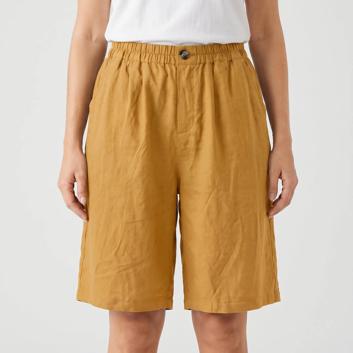 Breezon - Relaxed Mid-Thigh Elastic Waist Shorts