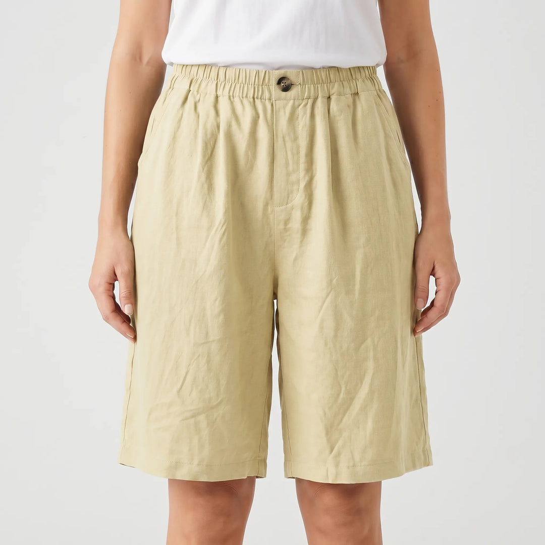 Breezon - Relaxed Mid-Thigh Elastic Waist Shorts