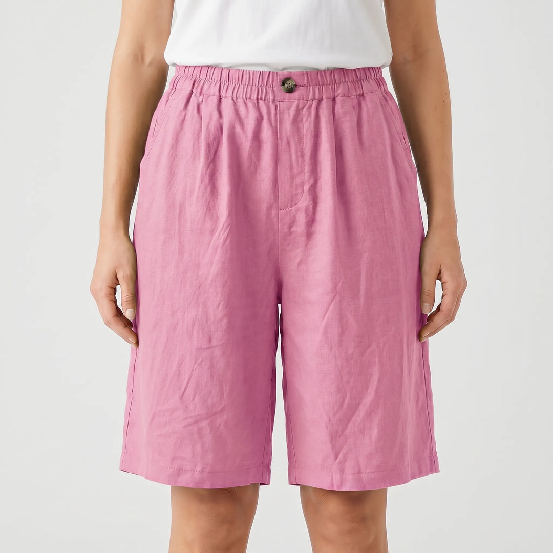 Breezon - Relaxed Mid-Thigh Elastic Waist Shorts