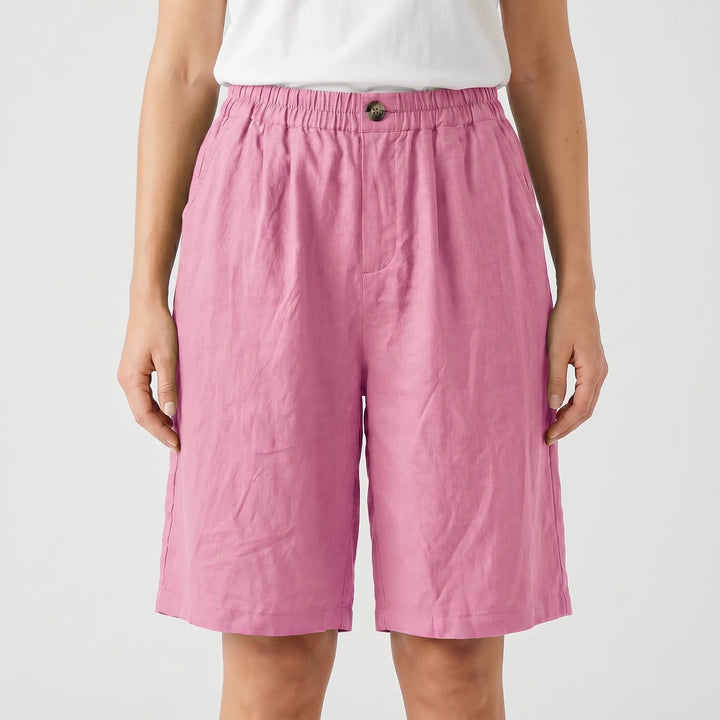 Breezon - Relaxed Mid-Thigh Elastic Waist Shorts
