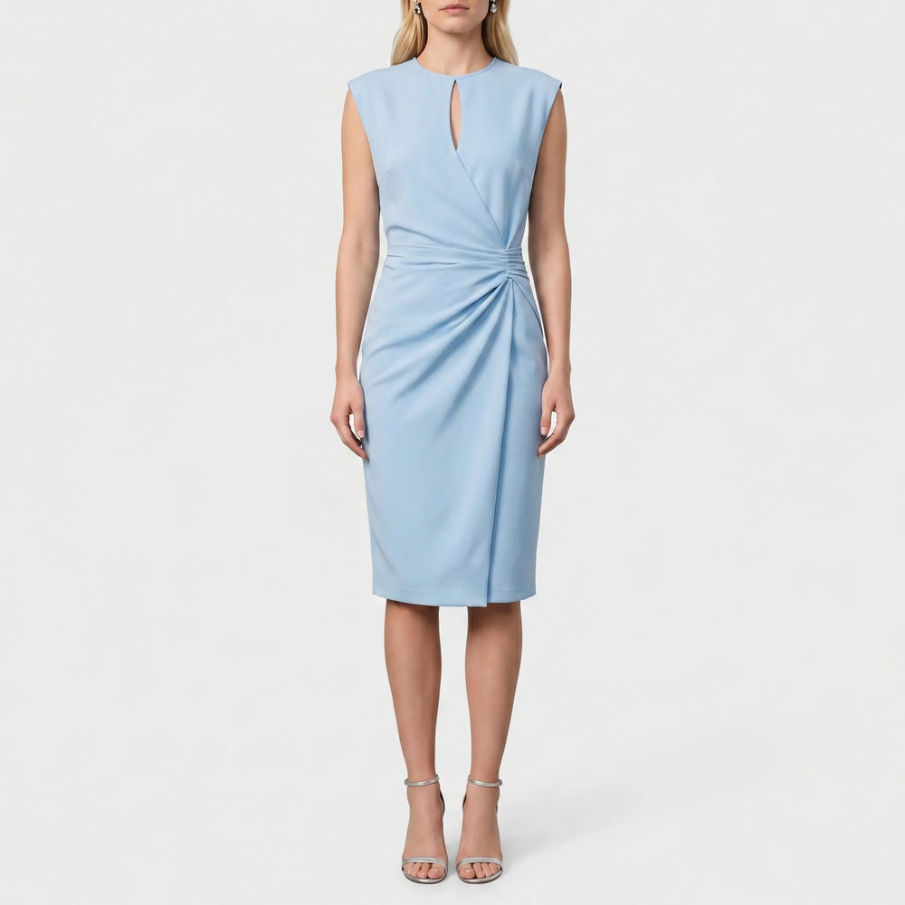 Clarvene - Sleeveless Ruched Midi Dress