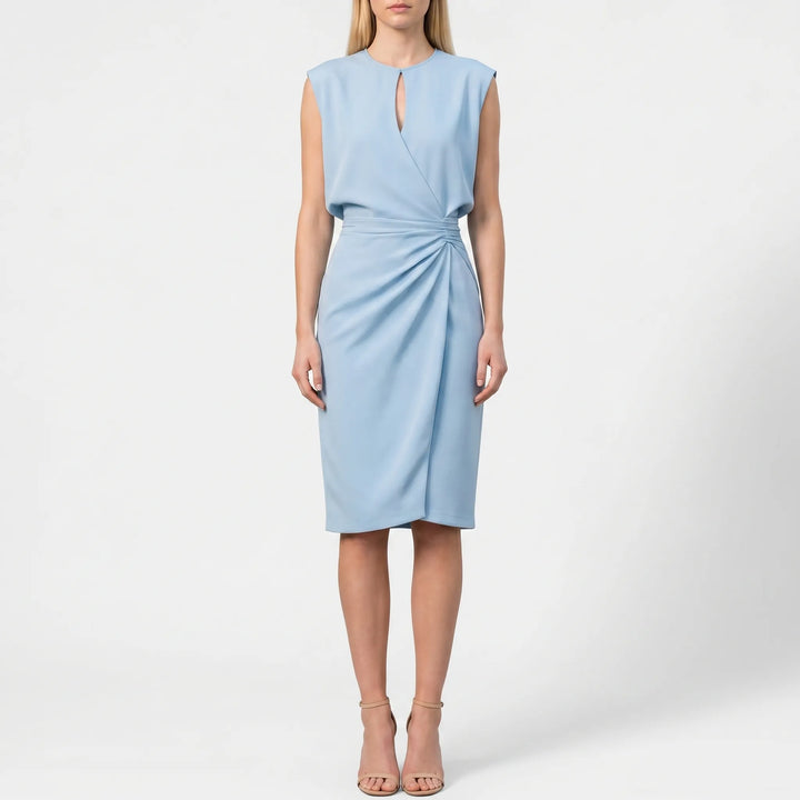 Clarvene - Sleeveless Ruched Midi Dress