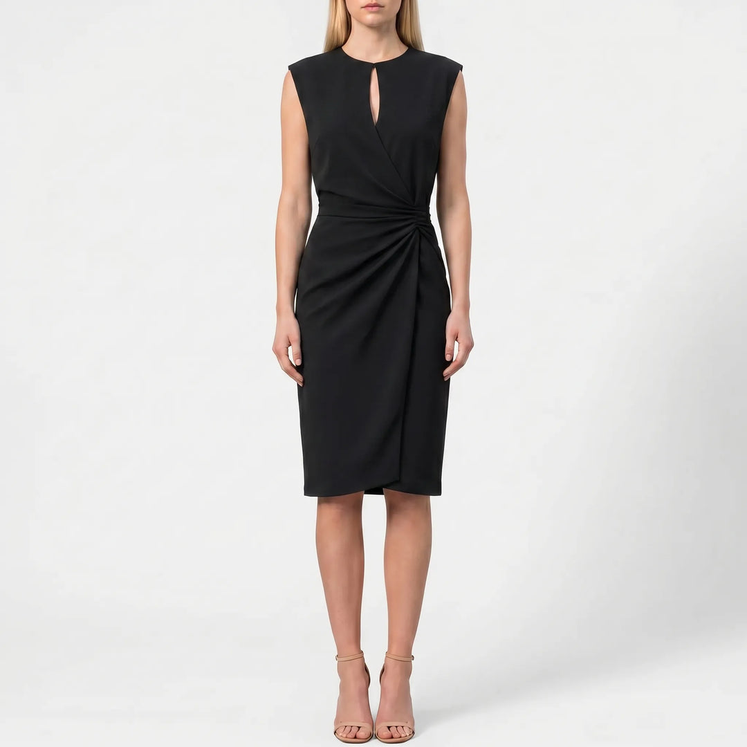 Clarvene - Sleeveless Ruched Midi Dress