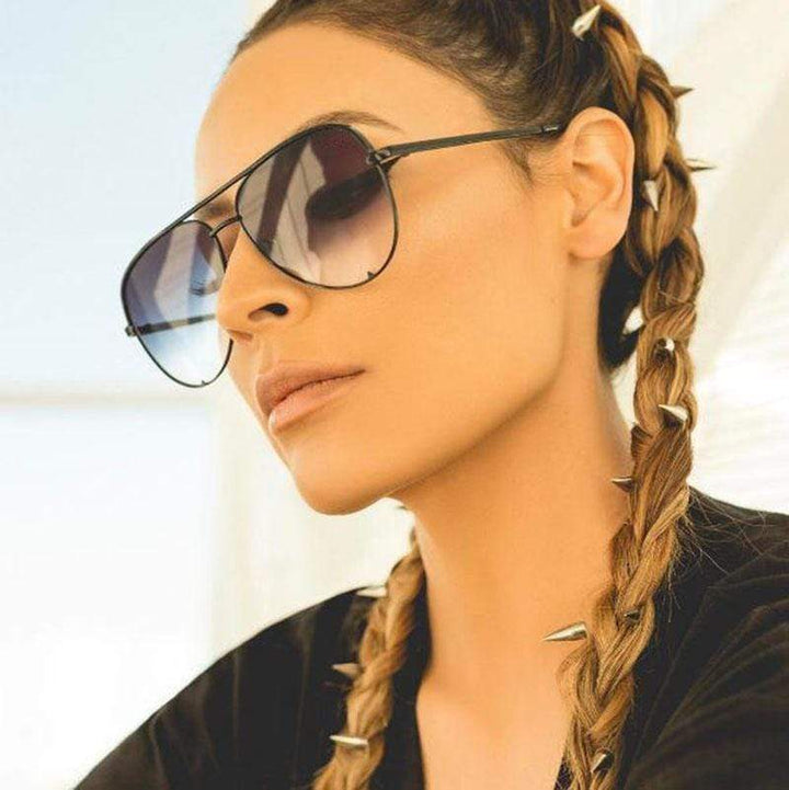 Designer Aviator Sunglasses with Gradient Lenses