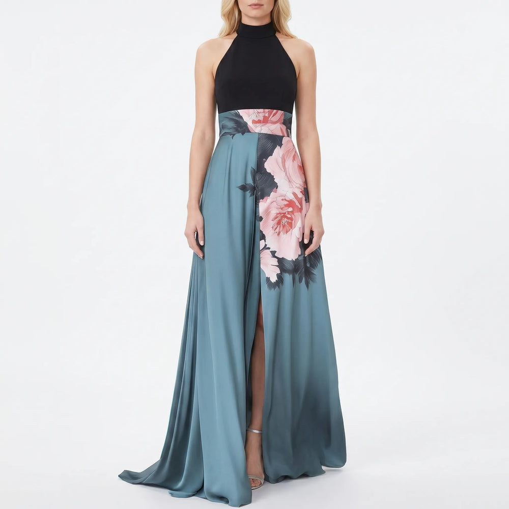 Floravia - Halterneck Floral Maxi Dress