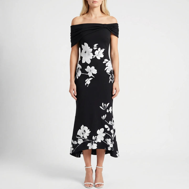 Floravia - Off-Shoulder Floral Midi Dress