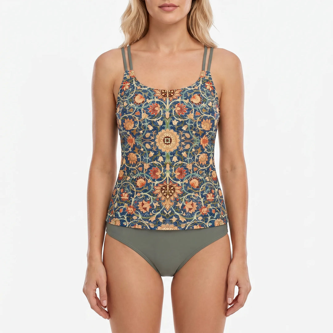 Floravia - Printed Tankini Two-Piece Swimsuit