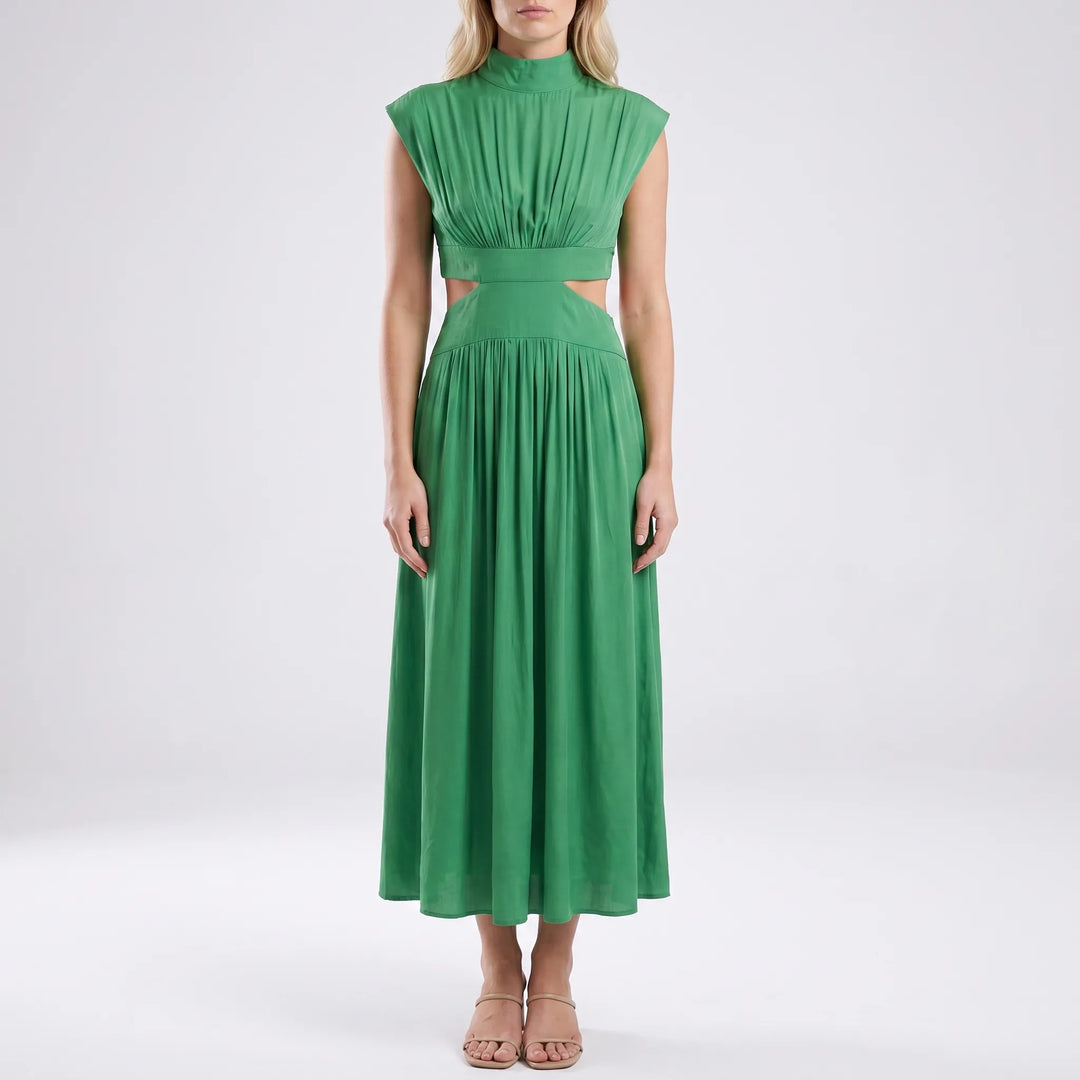 Florisse - High-Neck Cut-Out Midi Dress